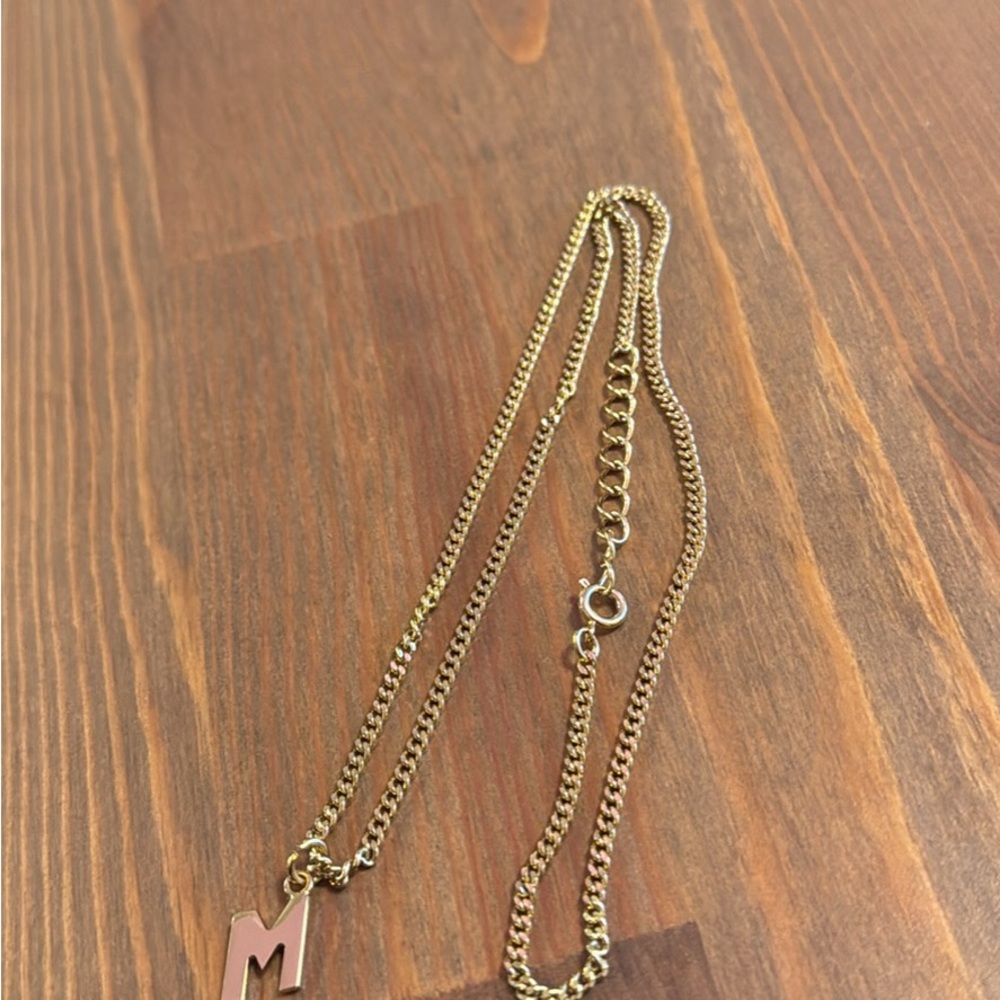 MSGM Gold 'M' Pendant Necklace